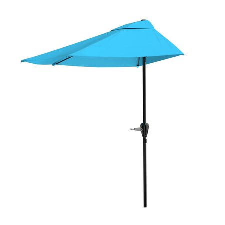 Pure Garden 9ft Half Umbrella, Brilliant Blue 50-LG1037